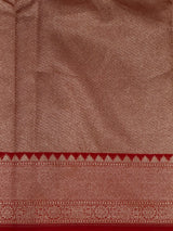 Dark Grey and Red khadial tissue Banarasi silk saree - RAZ5NF