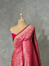Red Premium katan Banarasi silk saree - PRAZ15B