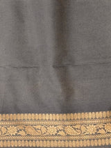 Dark Grey Premium katan Banarasi silk saree - PRAZ15A