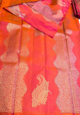 Orange Pure Kanchipuram Silk saree - PPURE134B