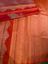 Orange Pure Kanchipuram Silk saree - PPURE134B