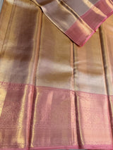 Gold and pink Pure tissue Kanchipuram Silk saree - PPURE143