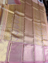 Gold and pink Pure tissue Kanchipuram Silk saree - PPURE143