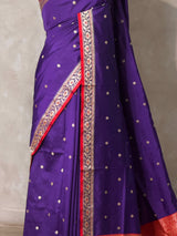 Violet and Red Silk saree - PBRZU14E