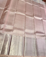 Pastal Pink and silver Pure tissue Kanchipuram Silk saree - PPURE146