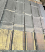 Dark Grey Pure tissue Kanchipuram Silk saree - PPURE147
