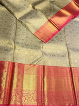Pastal blue and pink Pure tissue Kanchipuram Silk saree - PPURE148