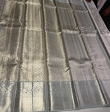 Silver and blue Pure tissue Kanchipuram Silk saree - PPURE156