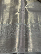 Silver and blue Pure tissue Kanchipuram Silk saree - PPURE156