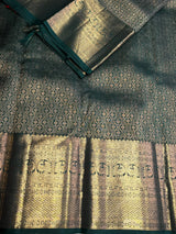 Teal blue pure Kanchipuram Silk saree - PPURE160