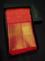 Orange and Pink Dual tone Pure Kanchipuram Silk saree - PPURE162
