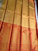 Gold and Red Pure Tissue Kanchipuram Silk saree - PPURE173