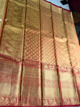 Gold and Red Pure Tissue Kanchipuram Silk saree - PPURE174