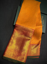 Yellow and Rani pinkPure Kanchipuram Silk saree - PPURE178