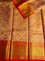 Gold and Red Pure tissueKanchipuram Silk saree - PPURE179