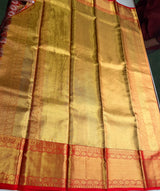 Gold and Red Pure tissueKanchipuram Silk saree - PPURE179