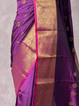 Wine and Magenta semi kanchipuram soft silk saree - PSSN211