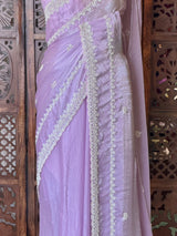 Lavender fendy silk Designer saree- PBRDS5A