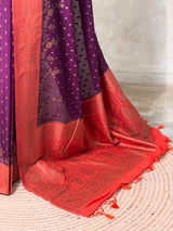 Purple and Orange Georgette saree- PBRSB1K