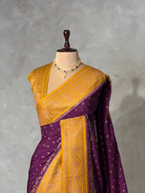 Purple and Yellow Georgette saree- PBRSB1L