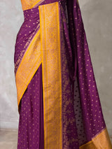 Purple and Yellow Georgette saree- PBRSB1L