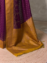 Purple and Yellow Georgette saree- PBRSB1L