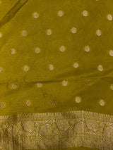 Purple and lime yellow Dola silk saree- PBRSB2H