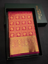 Wine Bridal Kanchipuram saree- PBRIDEK33