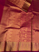 Wine Bridal Kanchipuram saree- PBRIDEK33