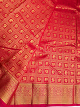 Pinkish Red Bridal Kanchipuram saree- PBRIDEK33A