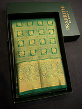 Green Bridal Kanchipuram saree- PBRIDEK33D