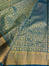 Peacock Blue Bridal Kanchipuram saree- PBRIDEK33F