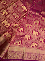 Wine Bridal Kanchipuram saree- PBRIDEK34B