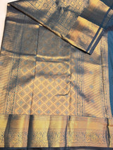 Teal Blue Bridal Kanchipuram saree- PBRIDEK39B