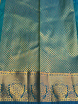 Peacock Blue Bridal Kanchipuram saree- PBRIDEK35C