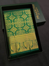 Peacock Green Red Blue Bridal Kanchipuram saree- PBRIDEK35E