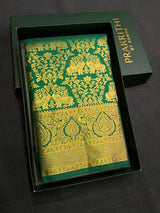 Green Bridal Kanchipuram saree- PBRIDEK36