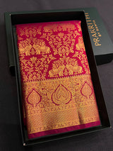 Wine Bridal Kanchipuram saree- PBRIDEK36D