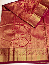 Wine Bridal Kanchipuram saree- PBRIDEK36D