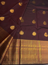 Brown Semi Kanchipuram Silk Saree - PSSRN78