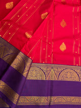 Red and Violet Semi Kanchipuram Silk Saree - PSSRN79