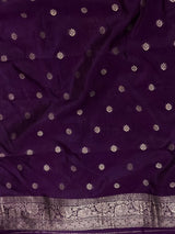 Aqua blue and Purple Dola silk saree- PBRSB2A