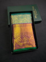Pecock blue and Purple Pure Kanchipuram Silk saree - PPURE186