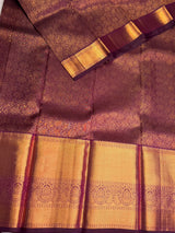 Dark Purple Pure Kanchipuram Silk saree - PPURE197
