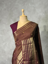 Deep Purple Viscose Tissue Silk Saree - PBRATH9D