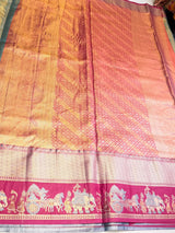 Bluish Green and Rani Tissue Kanchipuram saree- PBRIDEL8
