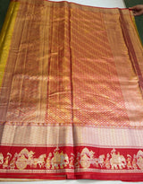 Gold and red Tissue Kanchipuram saree- PBRIDEL9