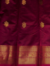Black and Magenta semi kanchipuram soft silk saree - PSSN221