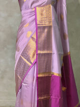 Lavender and Magenta semi kanchipuram soft silk saree - PSSN232