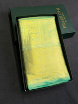 Silver ,Gold and Green pure Tissue Kanchipuram Silk saree - PPURE198